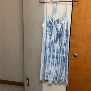 Denim tie dyed dress